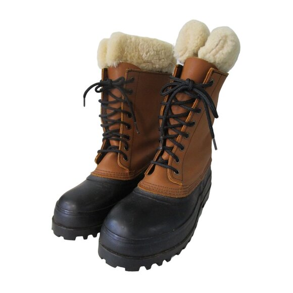 Vintage J. Crew Rubber Duck Boot Leather Upper Removable Wool Liner Sz 8 EUC main image 10